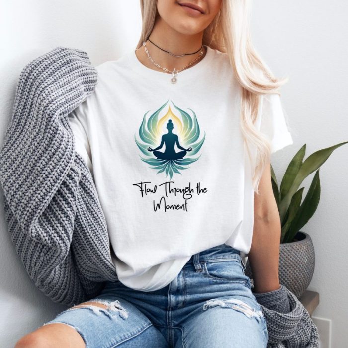 Flow Through the Moment Yoga Tee - Unisex Mindfulness & Comfort T-Shirt